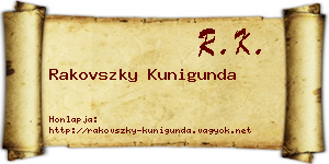 Rakovszky Kunigunda névjegykártya